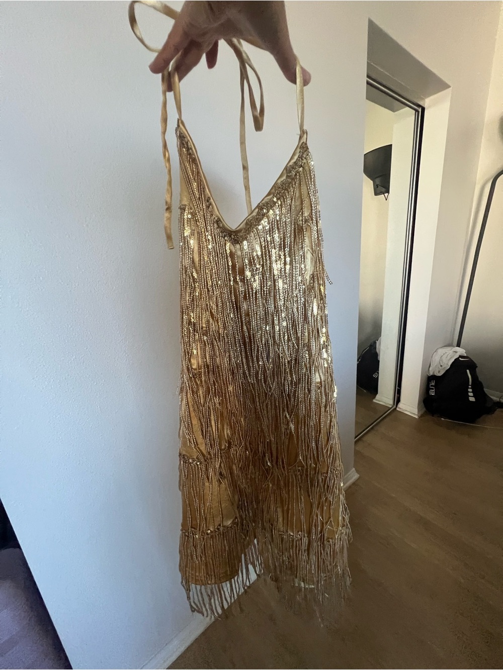 Gold Sequin Fringe Dress/Romper